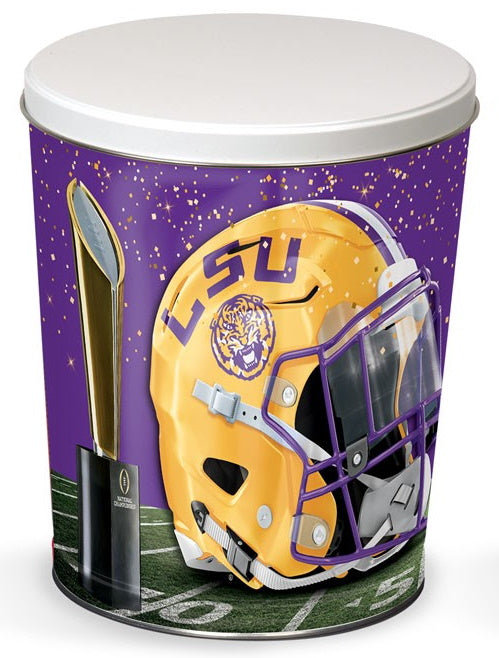 LSU Tigers National Champions (2019) 3-Flavor Gourmet Popcorn Tin (3-Gallon) (CLEARANCE)