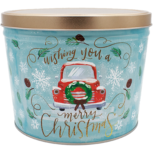 Vintage Christmas 3-Flavor Gourmet Popcorn Tin (2-Gallon)