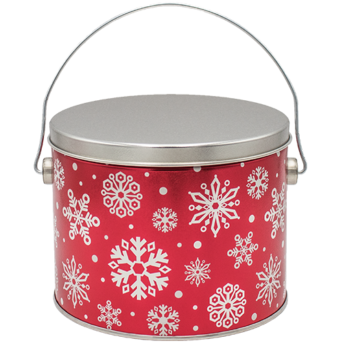 Red With Snowflakes 3-Flavor Gourmet Popcorn Tin (0.5-Gallon)